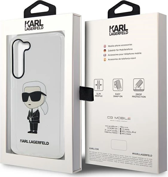 Mbështjellës Karl Lagerfeld Ikonik Karl për Samsung Galaxy S23+ S916, transparent