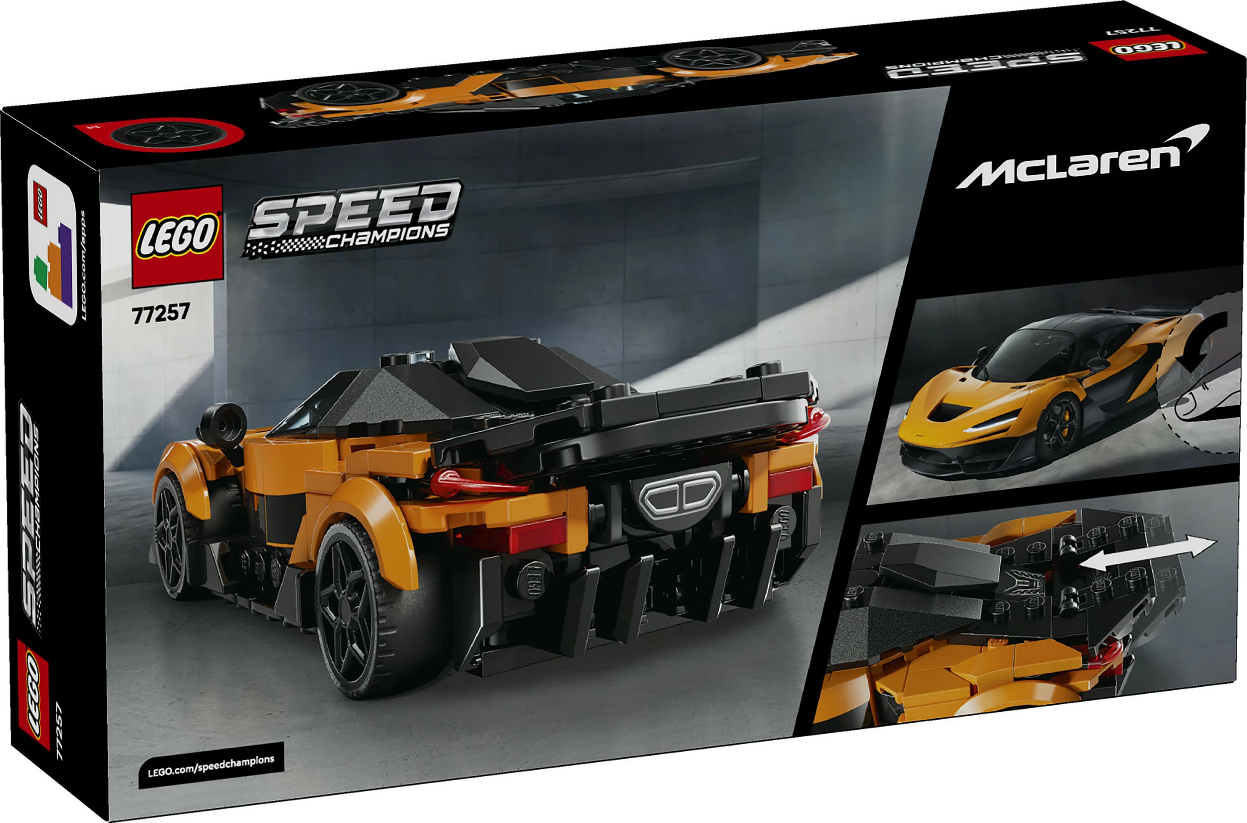 Set ndërtimi LEGO Speed Champions McLaren W1 77257, 287 copë, 9+, portokalli/zi