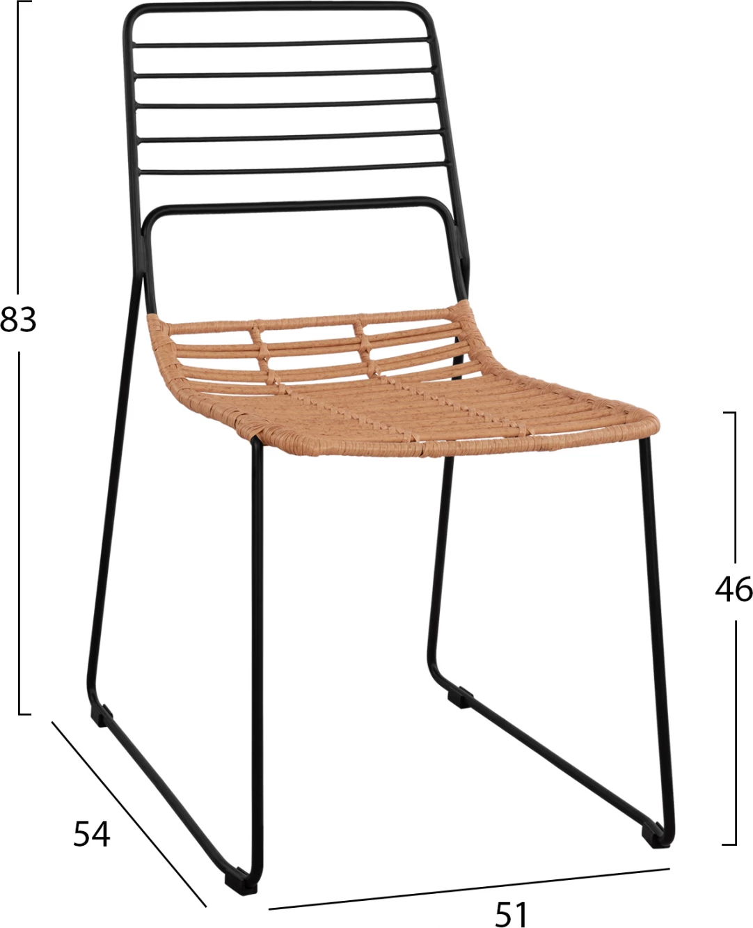 Karrige metalike Allegra FH5694 me thurje beixh 51x54x83cm