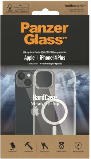 Mbështjellës PanzerGlass HardCase me MagSafe për iPhone 14 Plus / 15 Plus, Transparent