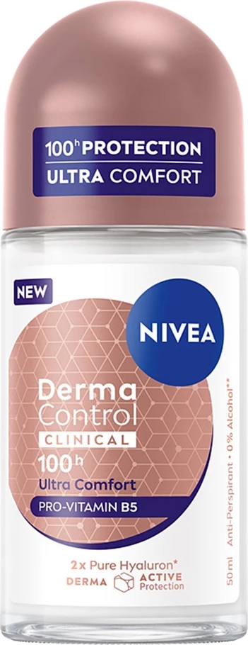 Antiperspirant roll-on Nivea Derma Control Clinical Ultra Comfort për femra 50ml