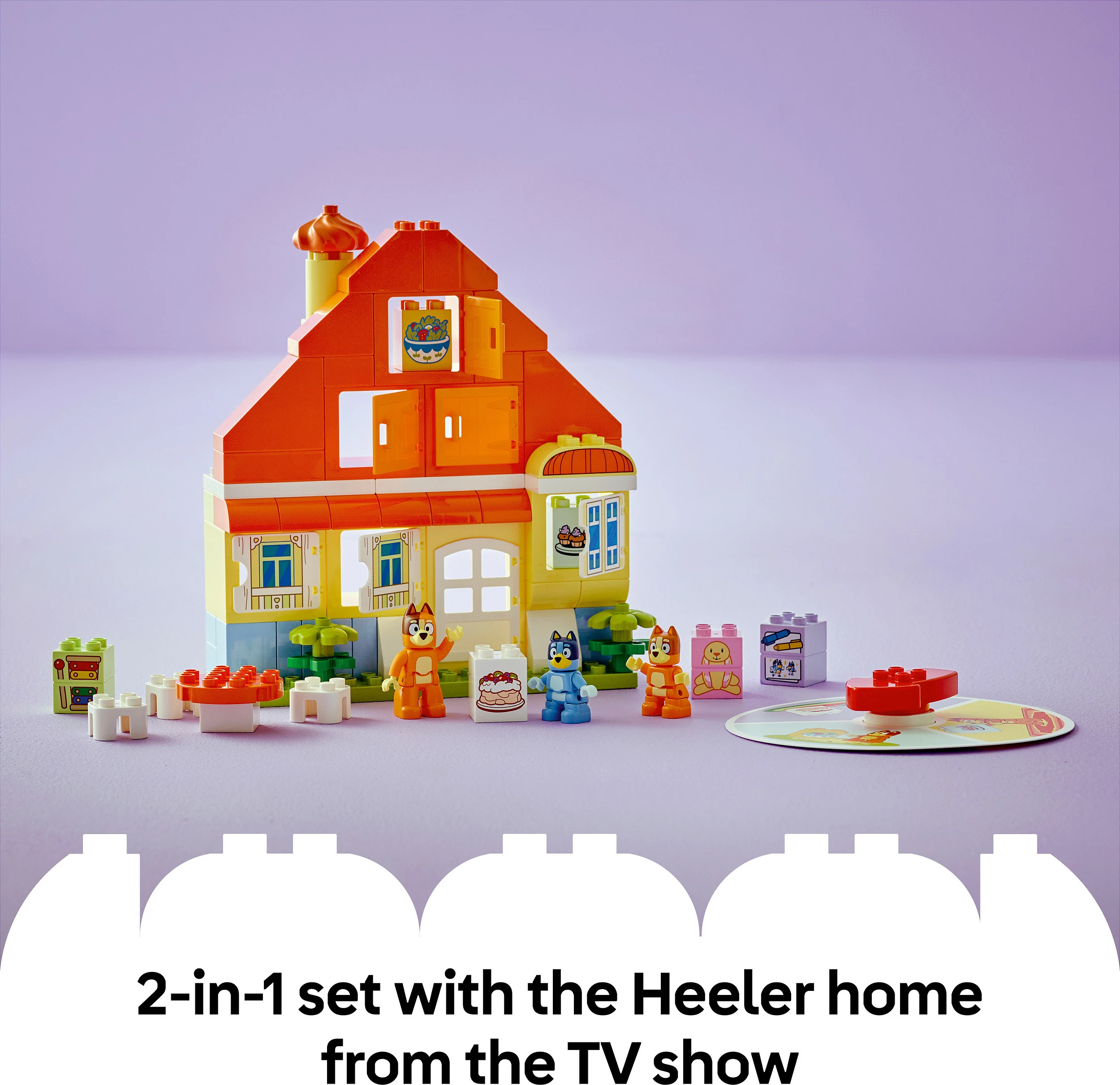 Set ndërtimi LEGO DUPLO 10459 Bluey’s Family House me lojë memorie, 83 copë, multikolor