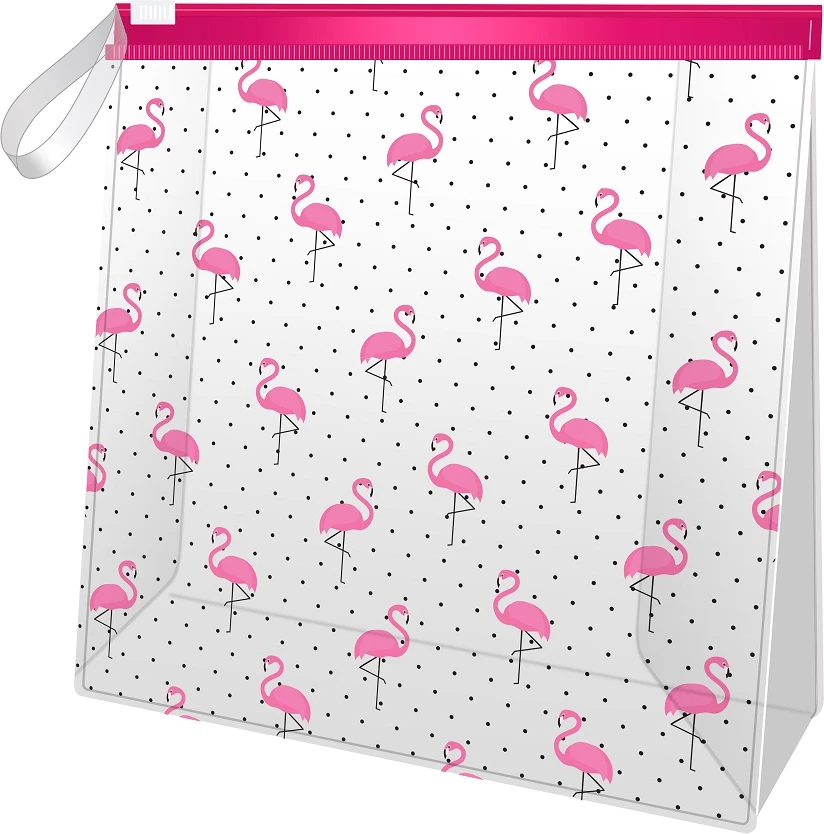 Çantë kozmetike KillyS Transparent Flamingo për femra, Flaming Print