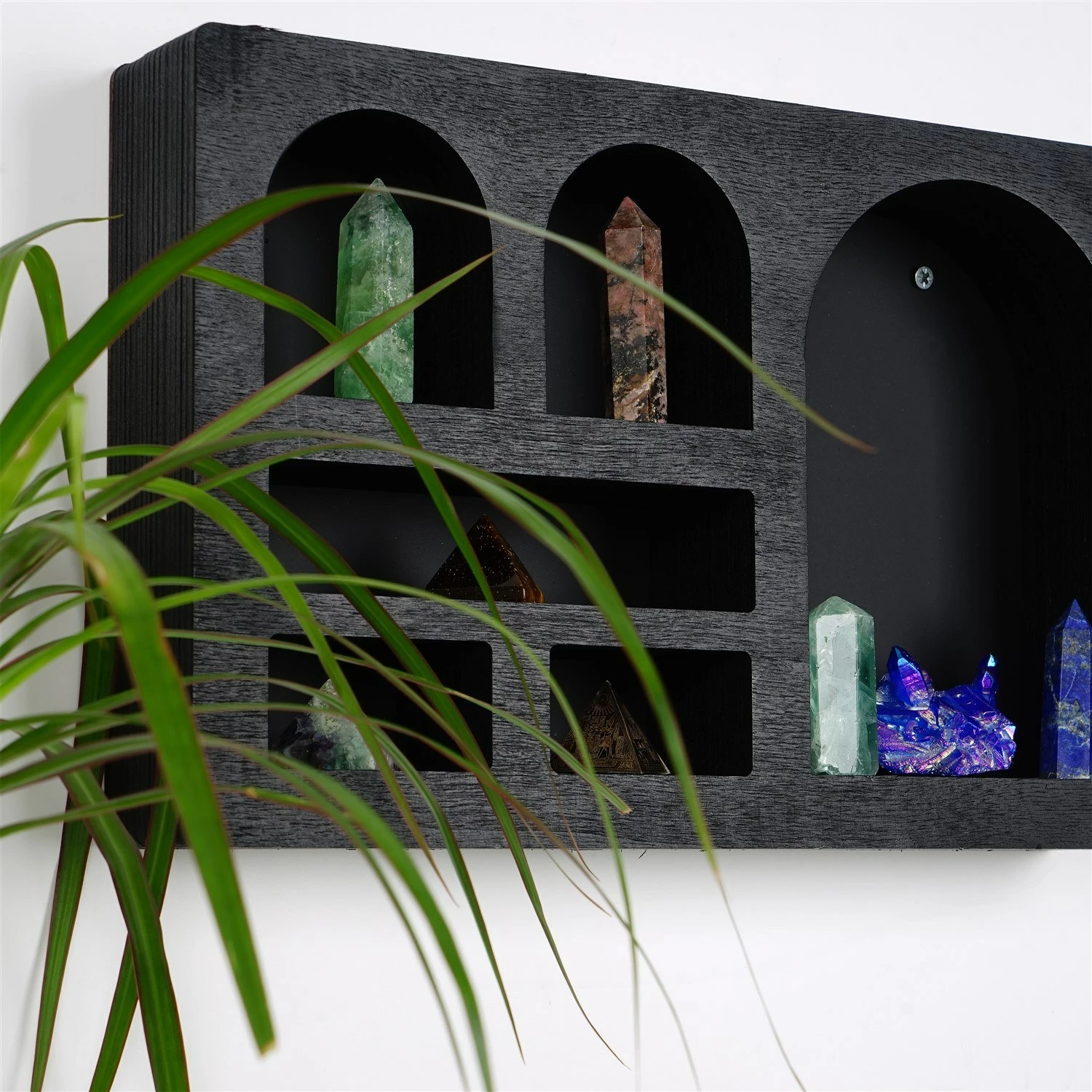 Raft muri, dru i fortë, ngjyrë e zezë, Skye Decor, Cry003-S