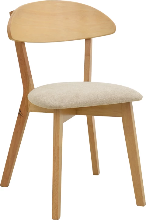 Karrige ngrënieje Canon, dru natyral, stof gri-bezhë, 43x43x79.5cm, set 2 copë