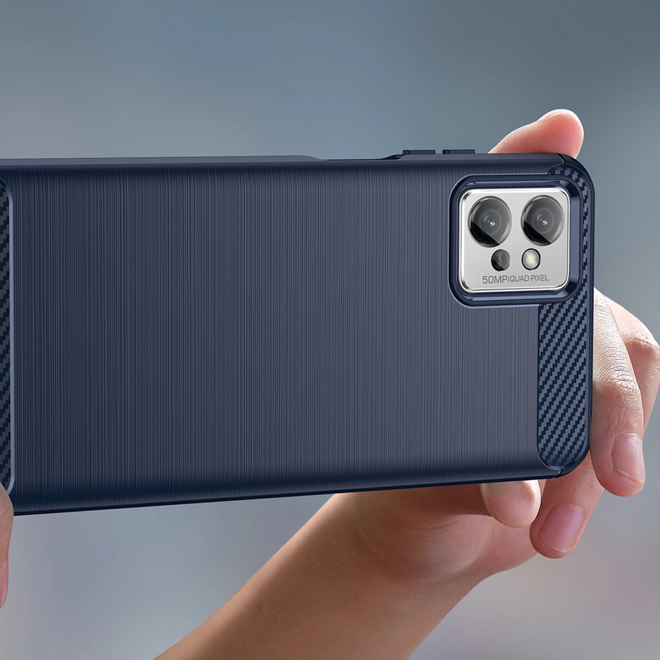 Mbështjellës Hurtel Carbon Case për Xiaomi Poco F4 5G, i zi