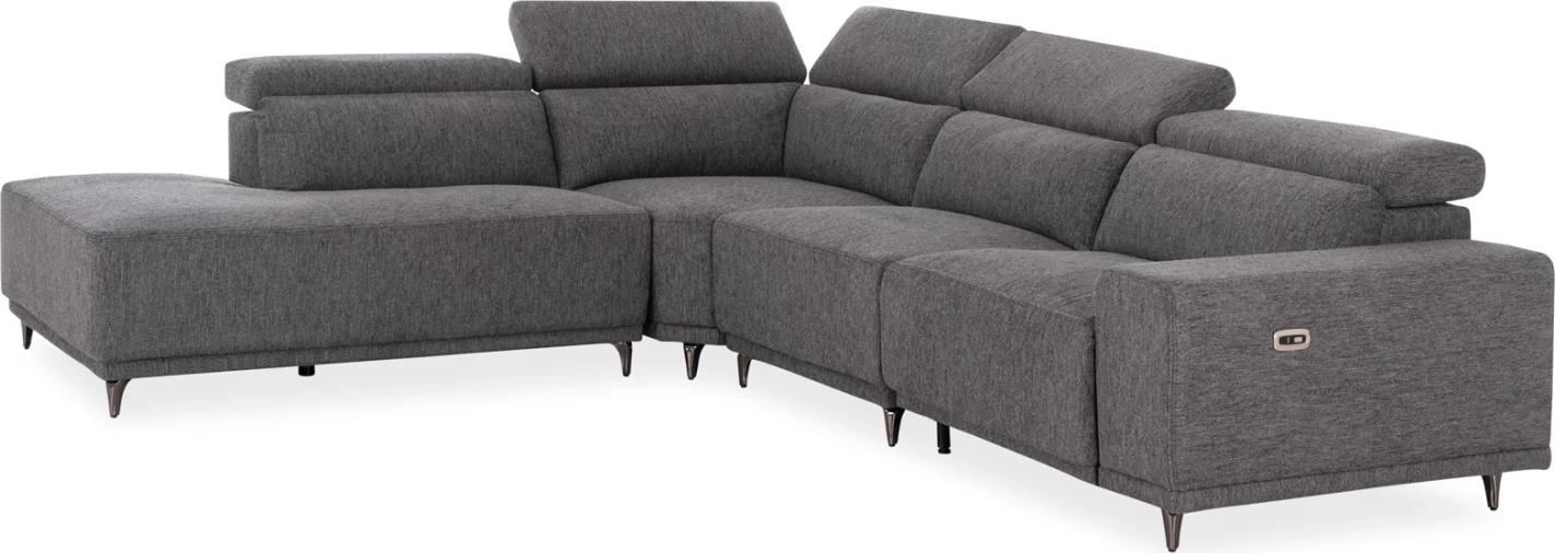 Këndore e majtë me 5 ulëse, me recline, ngjyrë gri, LUNARIS CD3316.01L, 307x267x94cm