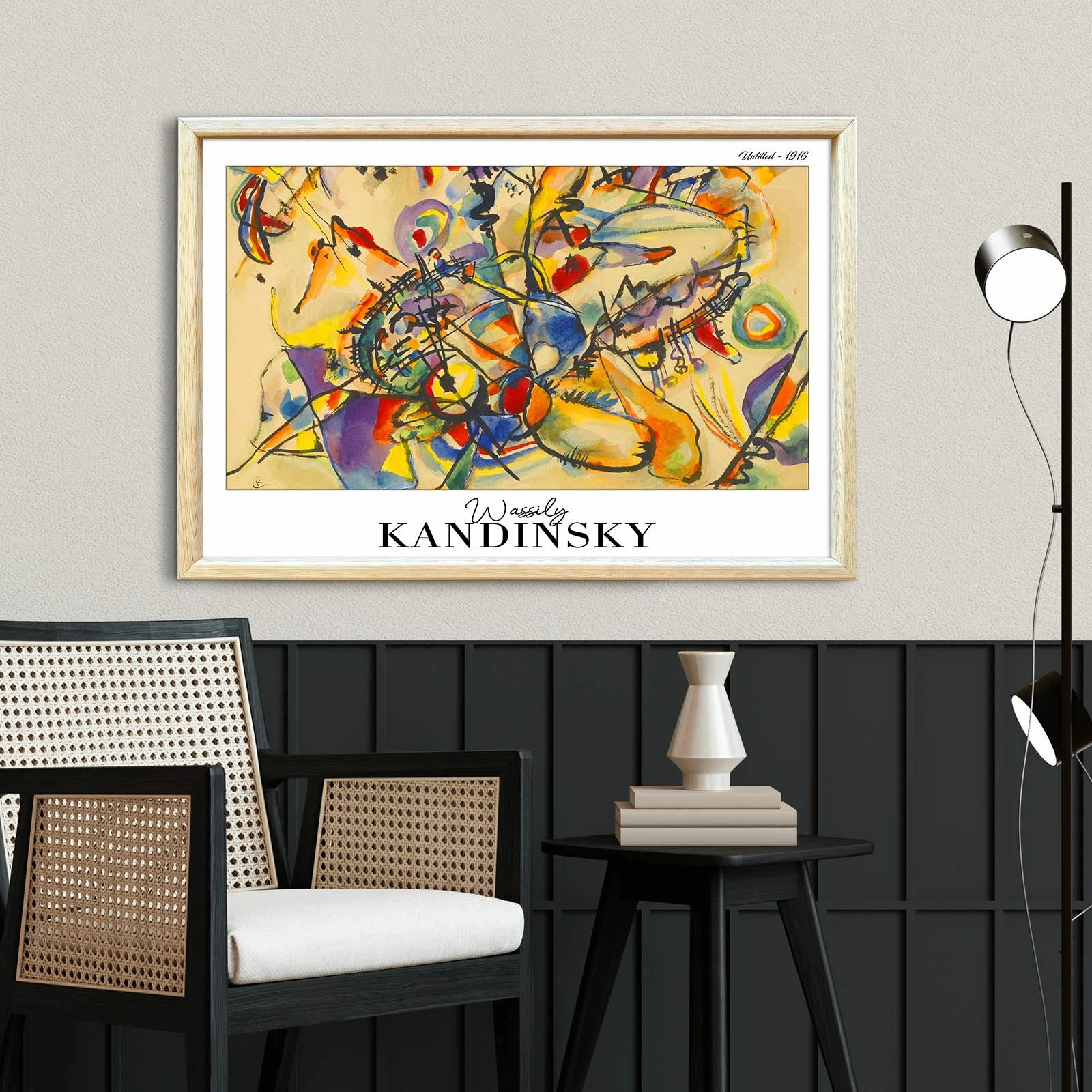 Pikturë dekorative me kornizë, Wallity, 4262AHSKANDINSKY-025, shumëngjyrëshe, 42x62cm