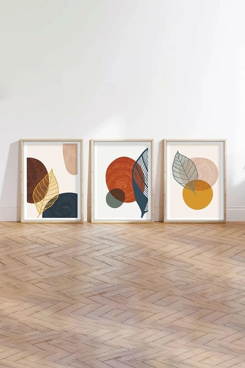 Pikturë dekorative me kornizë MDF (3 copë), Wallity, Huhu209, 30x40cm