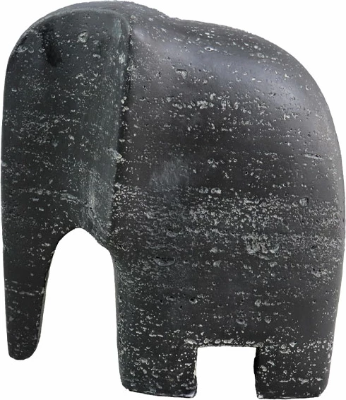 Elefant dekorativ, ngjyrë e zezë me të bardhë, 16.5x9x18cm