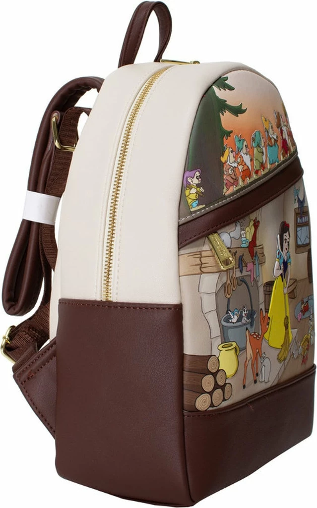 Çantë shpine mini Loungefly Disney Snow White and the Seven Dwarfs Multi Scene, lëkurë vegane, 22.9x26.7x11.5 cm, kafe/krem