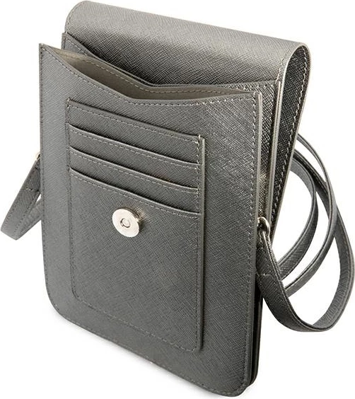 Çantë smartphone Guess Saffiano Triangle, gri