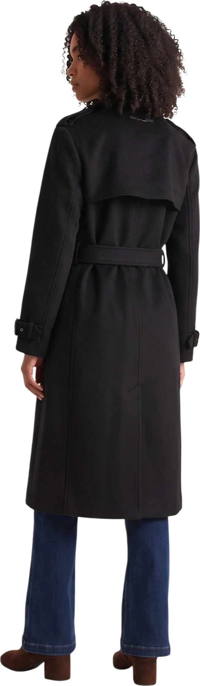 Pallto trench për femra Guess EVE Melton Trench W6BL51 W4138, e zezë [Madhësia: XXL]