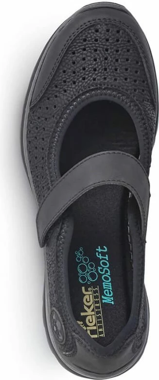 Këpucë të hapura të rehatshme Rieker për femra, të zeza