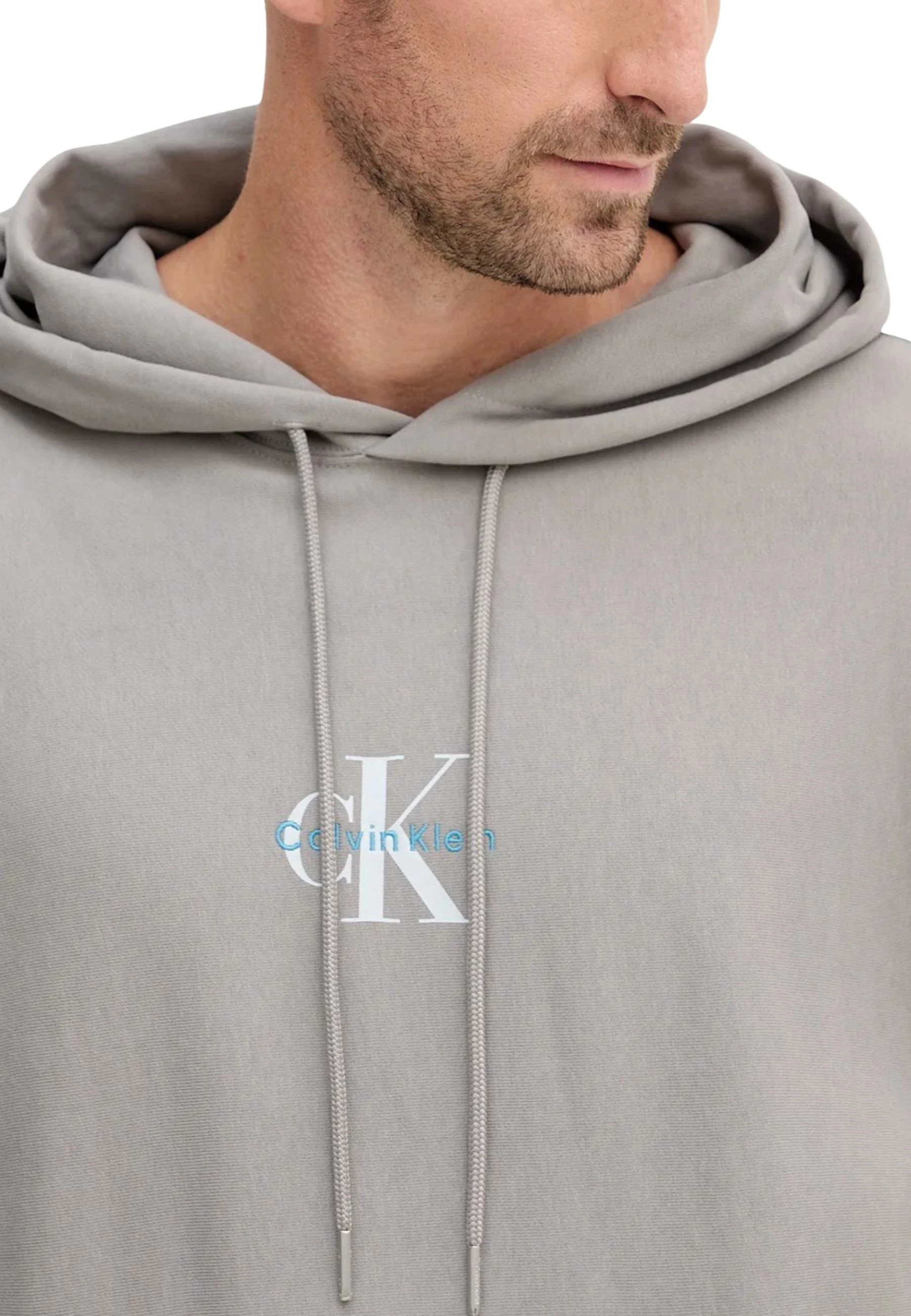 Duks me kapuç me zinxhir Calvin Klein Jeans LV04RC281G për meshkuj, gri