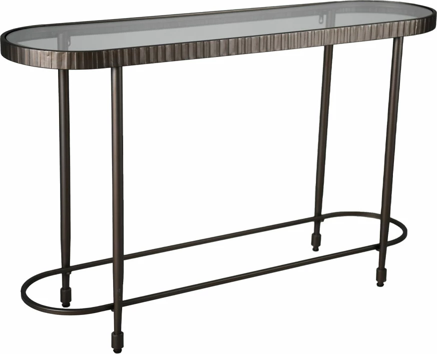 Konsol Granaz, ngjyrë gunmetal, 132x36x81 cm