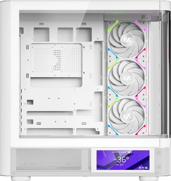 Kasë XYZ PC GEAR Quantum Pro ARGB X-CS-QUANTUMPRO-W, Midi Tower, ekran 6.2\", e bardhë