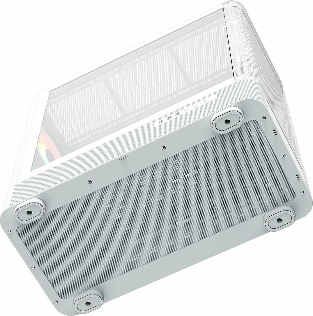 Kasë Modecom Volcano AQ500 ARGB MC-A-AQ500-4FA-W, Midi Tower, LCD ekran, 4x120mm ARGB ventilatorë, ATX/mATX/ITX, USB-C, e bardhë