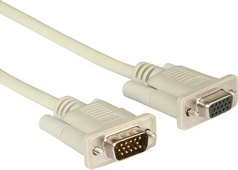 Kabllo VGA ROLINE HD15 M në HD15 F, 3 m, gri