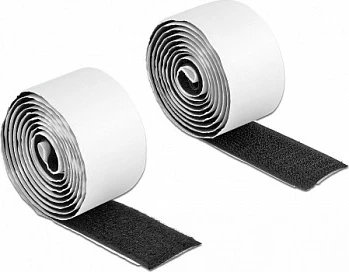 Shirit velcro vetëngjitës DeLOCK 1 m x 25 mm, zi/bardhë