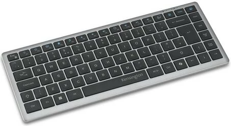 tastierë wireless Kensington KB435 EQ, QWERTY EN ISO, Bluetooth 5.4 + USB-A receiver 2.4GHz, për 4 pajisje, bateri 500 mAh, zi/gri