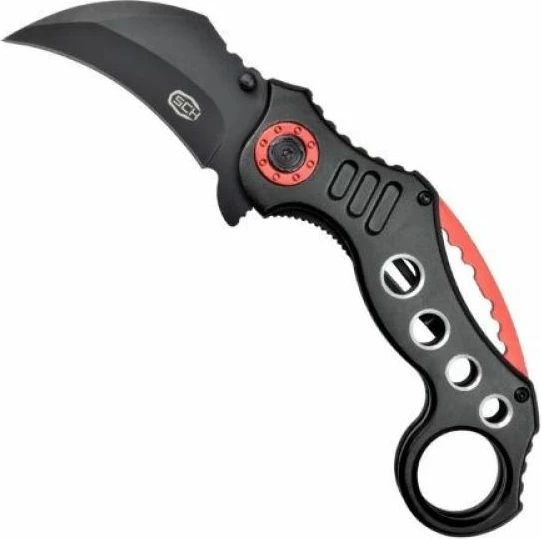 Thikë karambit SCK K29, e zezë dhe e kuqe