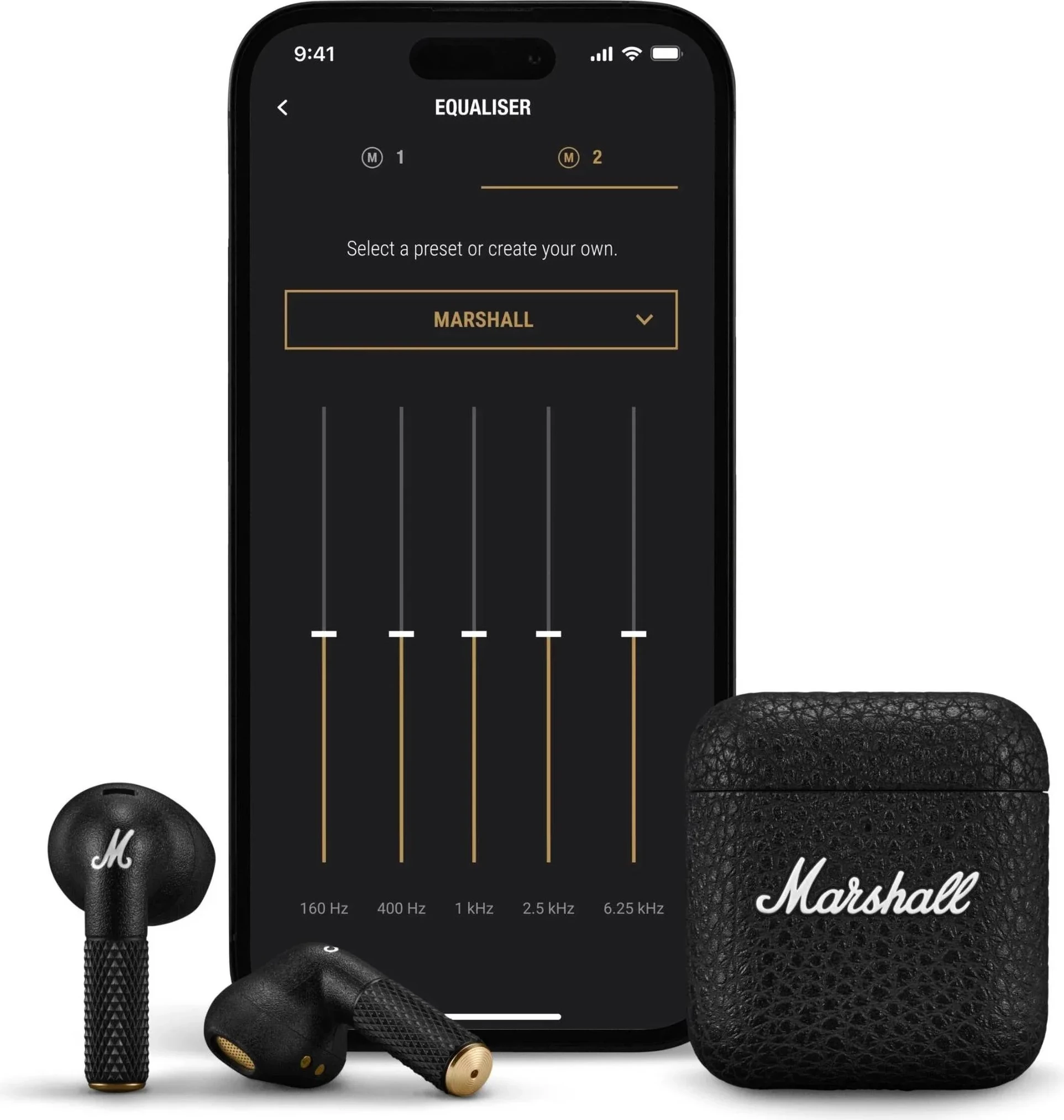 Kufje True Wireless, Marshall Minor IV, 30 orë bateri, Bluetooth multipoint, IPX4, e zezë