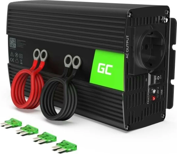 Inverter Green Cell INV18, 1000W/2000W, 24V/230V, pure sine wave, zi