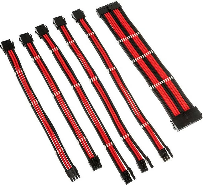 Kit ekstenzioni kabllosh Kolink Core Adept, braided, zi/kuq