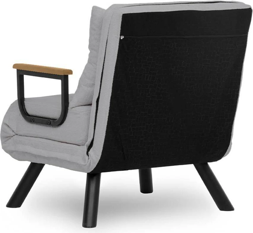 Krevat-karrige një vendës, Atelier del Sofa, Sando Single, material teddy, ngjyrë gri
