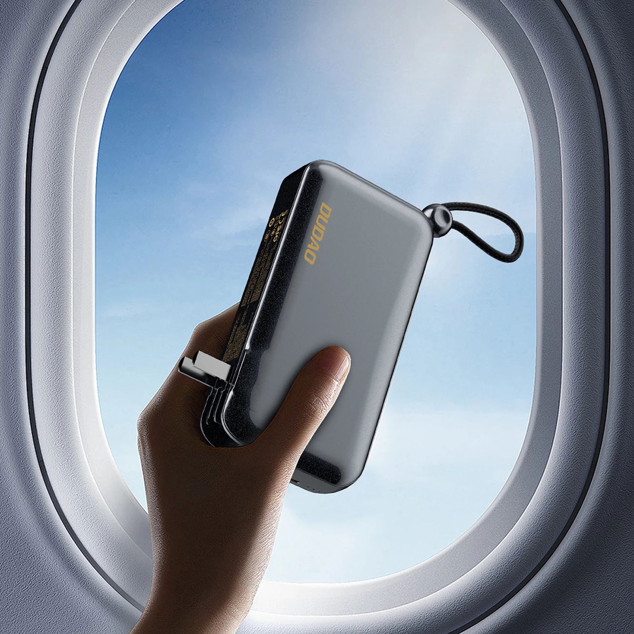 Powerbank dhe karikues Dudao K25 2-në-1, 10000mAh, 3 priza, Gri