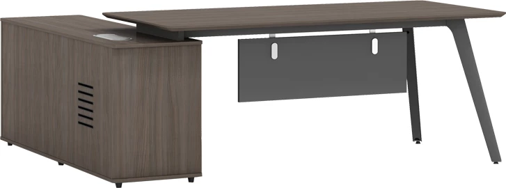 Tavolinë pune profesionale, Denith, ngjyrë qymyr-arre, 200x160x75cm