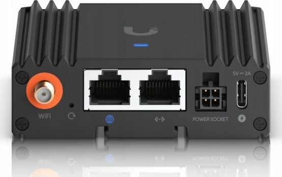 Router Ubiquiti UMR-Ultra 4G LTE, Wi‑Fi 4 2.4GHz, 2x LAN, slot SIM, i zi, me montim mur/DIN