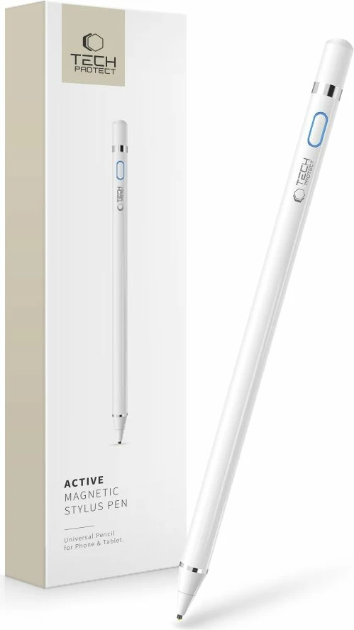 Stilolaps digjital Tech-Protect Active Stylus, me LED, i bardhë
