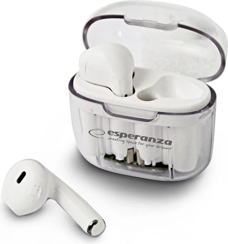 Kufje Bluetooth Esperanza EH237W, TWS, të bardha