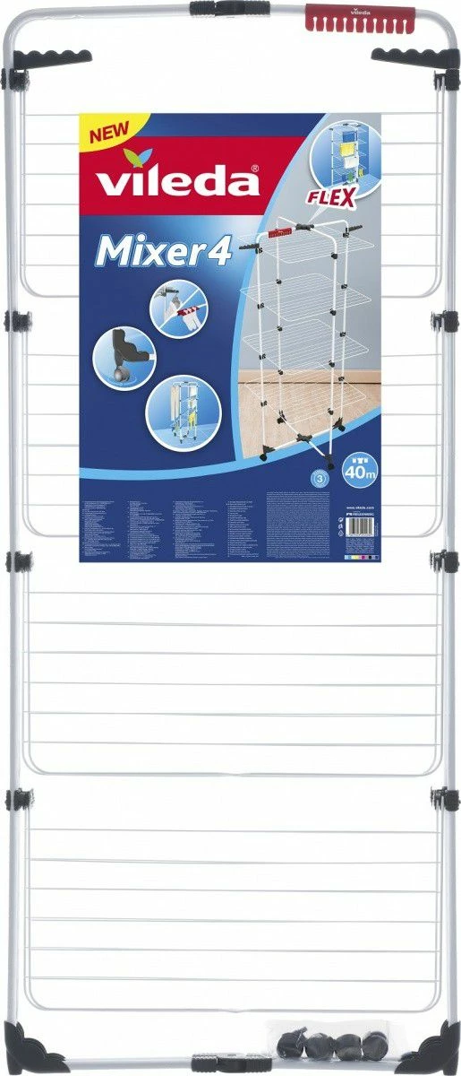 Tharëse rrobash Vileda Mixer 4 157237, 40 m, vertikale, 71x71x169 cm, e bardhë