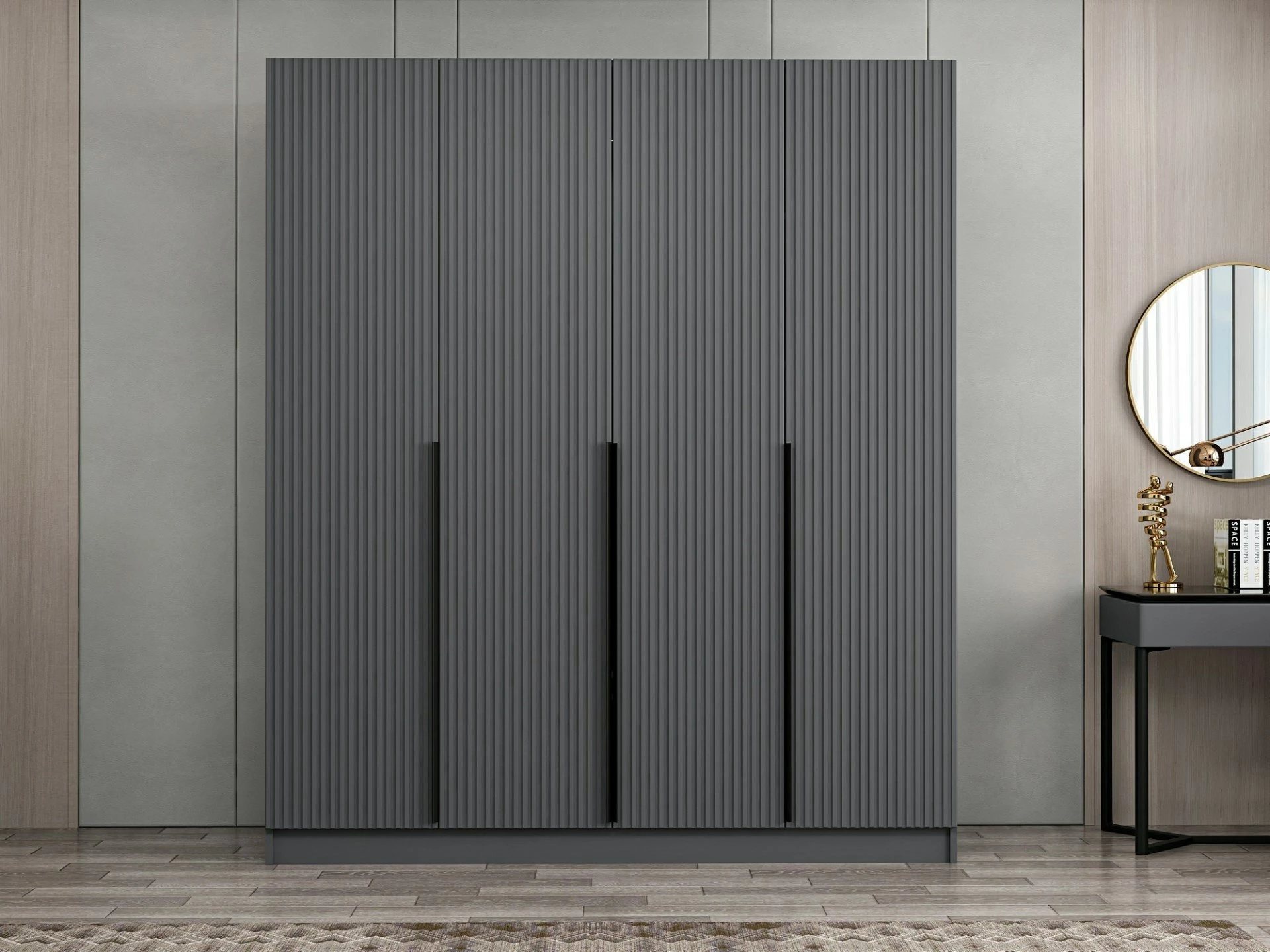 Dollap Hanah Home, Kale Plus, anthracite, 180x210x52cm