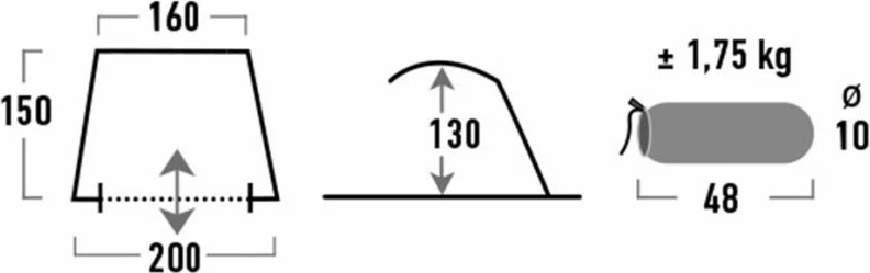 Tendë plazhi High Peak, gri