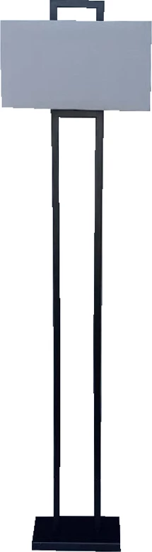 Llambë dyshemeje Morgan, metal i zi, material gri, 25x13x150 cm