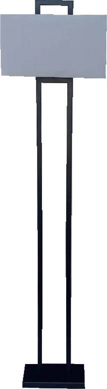 Llambë dyshemeje Morgan, metal i zi, material gri, 25x13x150 cm