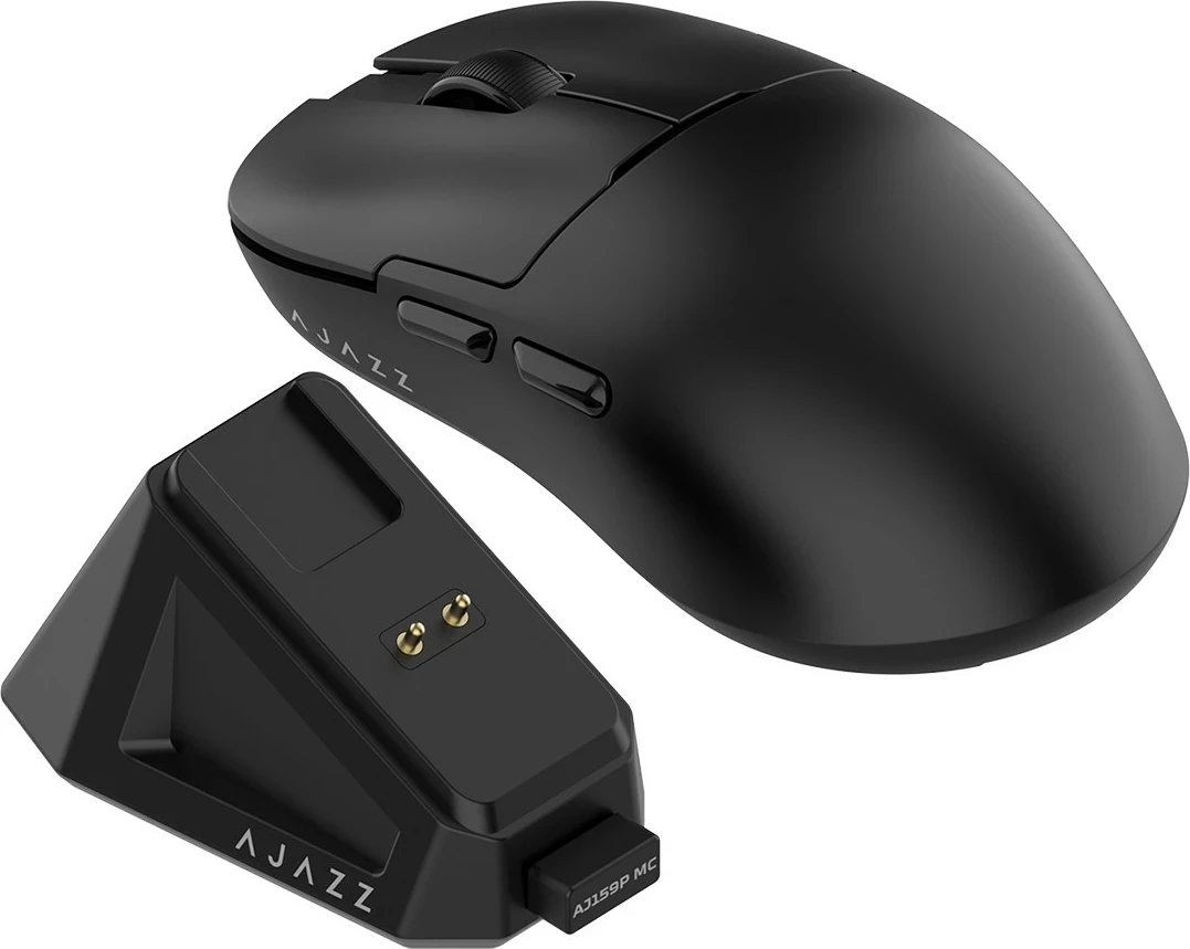 Maus pa kabllo Ajazz AJ159P, sensor PixArt PAW3311, 12000 DPI, stacion karikimi, i zi