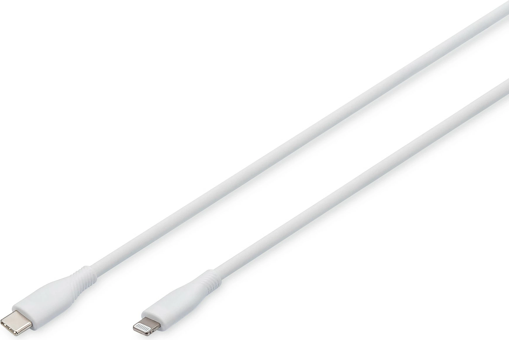 Kabëll Lightning Digitus, 0.5m, USB A në Lightning, silikon, i bardhë