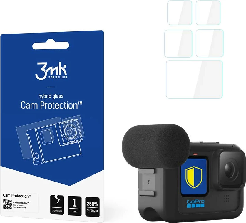 Xham mbrojtës hibrid për kamera GoPro Hero 9/10/11 3mk Cam Protection, set