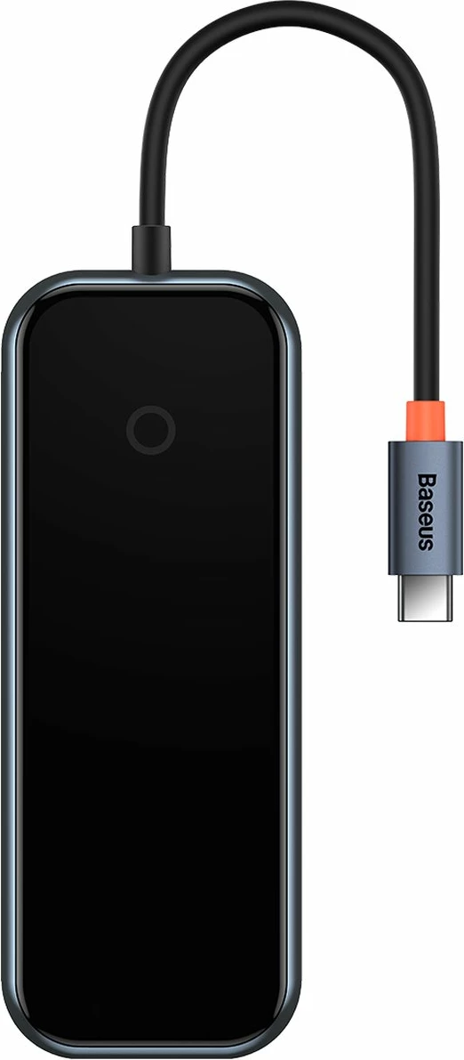 Kasë HUB Baseus AcmeJoy WKJZ010013, 4 porta, USB-C në 1x USB-C PD & Data / 3x USB3.0, Gri e errët