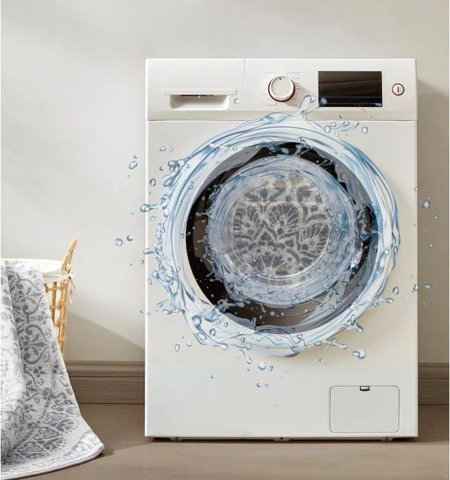 Tepih i rrumbullakët, SONGMICS HOME, TAR051G02, Ø120 cm, stil boho, anti-rrëshqitës, i larshëm në makinë, cappuccino-bezhë, 1 copë