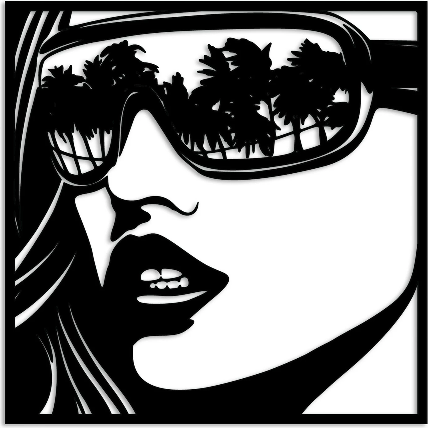 Aksesor dekorativ metalik për mur, Wallity, Miami Beach