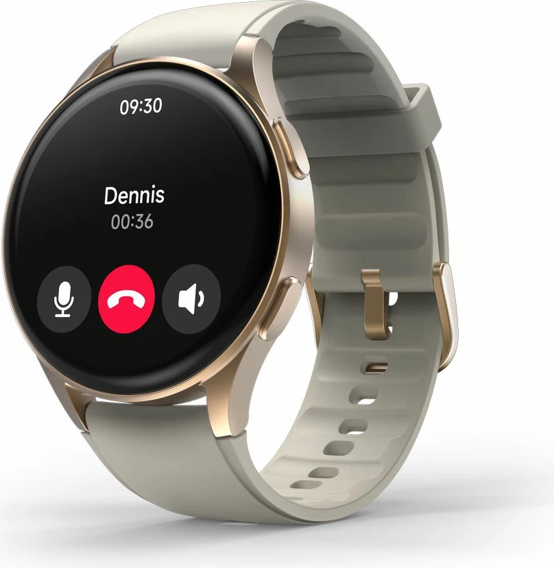 Smartwatch Hama 8900 GPS AMOLED 1.32", rrip silikoni bezhë, Gold