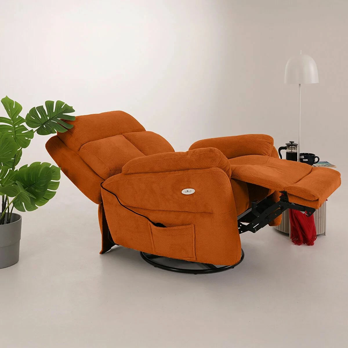 Karrige relaksuese Comfera elektrike, ngjyrë e kuqe tullë, Atelier del Sofa