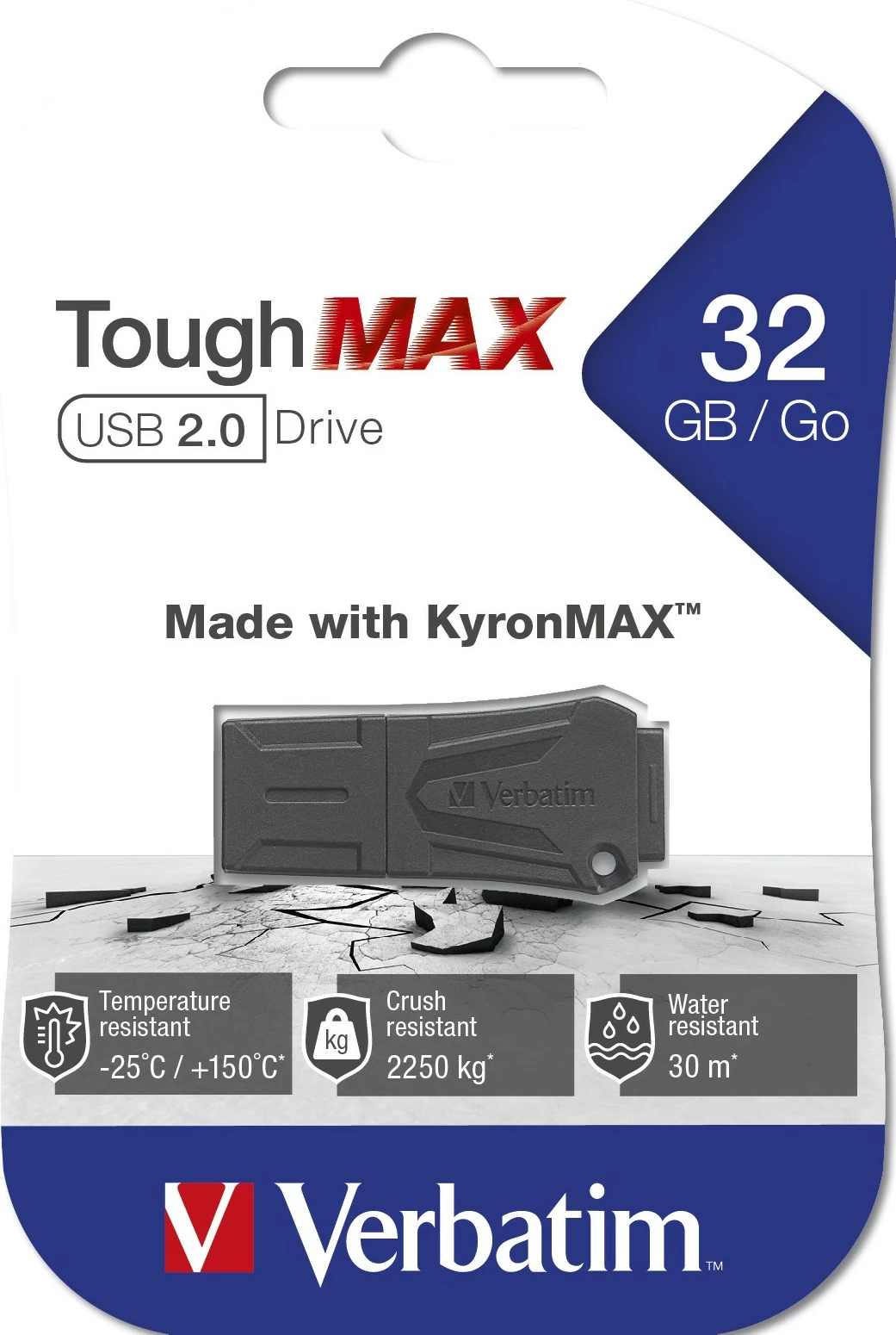 USB Verbatim ToughMAX, 32 GB, USB Type-A, 2.0, Ngjyrë e zezë