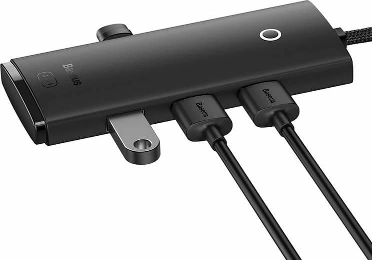 Hub USB Baseus Lite Series WKQX030201, 1x USB-C + 4x USB-A 3.0, 5 Gbps, kabllo 2 m, i zi